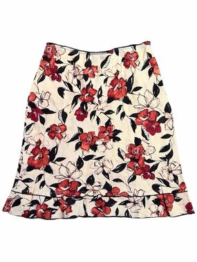 Two Star Dog 100% Linen Floral Print Skirt Size XL